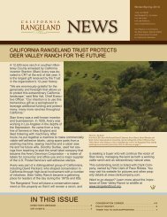 IN THIS ISSUE - The California Rangeland Trust