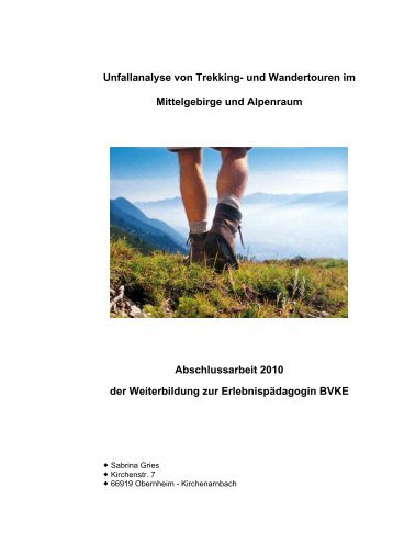 Unfallanalyse von Trekking- und Wandertouren im - Raphaelshaus