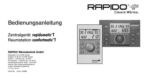 Doc rapidomatic T.qxd - bei der WÃ¤rmetechnik Service GmbH