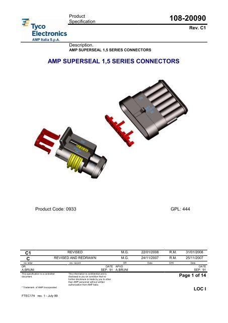 amp superseal 1,5 series connectors - Produktinfo.conrad.com