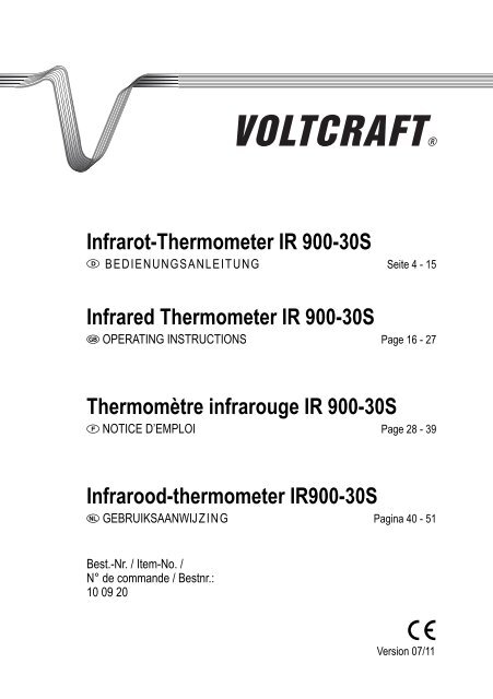 Infrarot-Thermometer IR 900-30S - Produktinfo.conrad.com