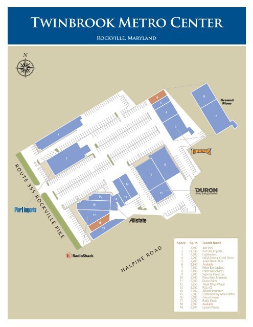 Twinbrook Metro Center 8.5 X 11 Leasing Sheet