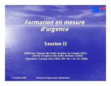 Formation en mesure d'urgence - Radio Amateur du QuÃ©bec