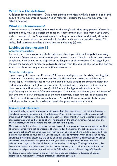 12q deletion - Unique - The Rare Chromosome Disorder Support ...