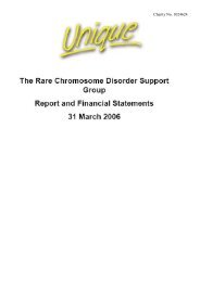Trustee Annual report - Unique - The Rare Chromosome Disorder ...