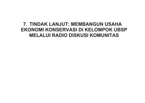 7. TINDAK LANJUT: MEMBANGUN USAHA EKONOMI ... - RarePlanet