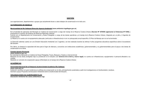 reporte final de proyecto estuario del río gallegos - RarePlanet