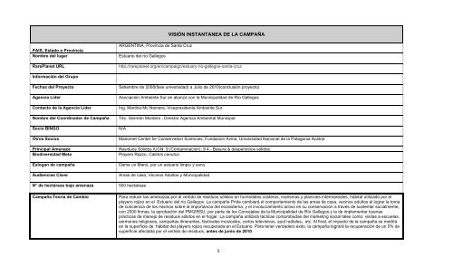 reporte final de proyecto estuario del río gallegos - RarePlanet