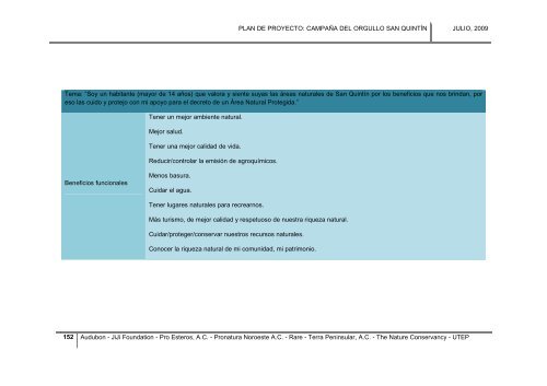 Plan de Proyecto Campaña del Orgullo San Quintin - RarePlanet