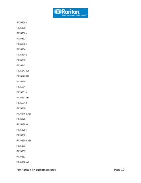 PX1.5.5 Supported Models List.pdf - Raritan