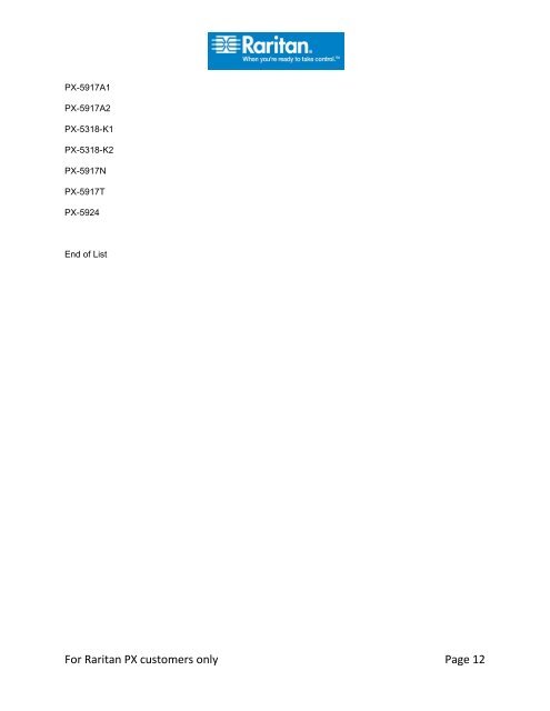 PX1.5.5 Supported Models List.pdf - Raritan