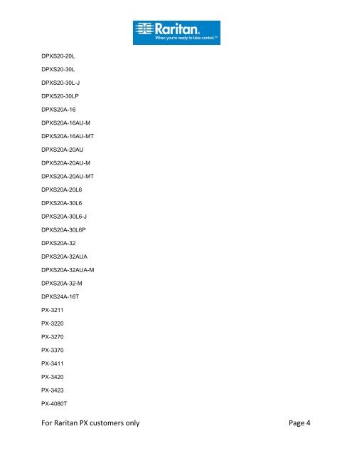 PX1.5.5 Supported Models List.pdf - Raritan