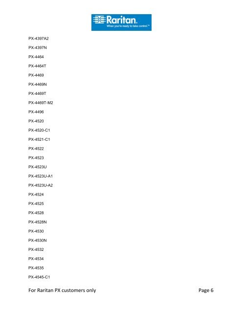 PX1.5.5 Supported Models List.pdf - Raritan