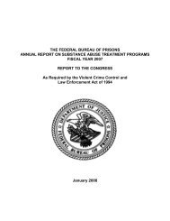 THE FEDERAL BUREAU OF PRISONS ANNUAL REPORT ON ...