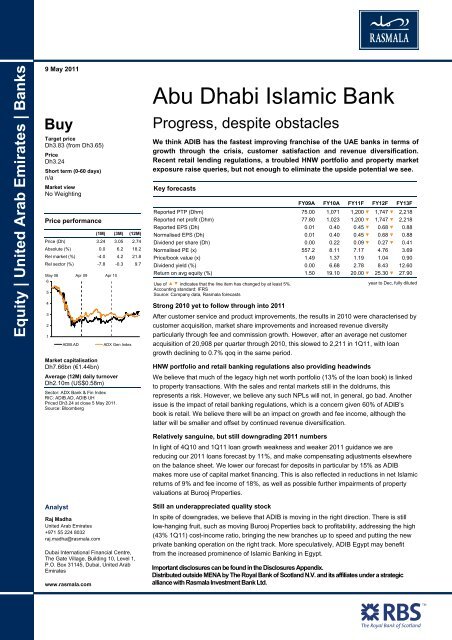 Abu Dhabi Islamic Bank - Rasmala Investment Bank