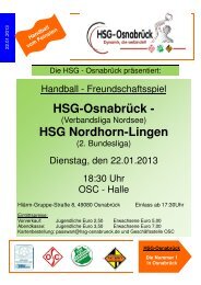 HSG-OsnabrÃ¼ck - HSG Nordhorn-Lingen - Raspo OsnabrÃ¼ck