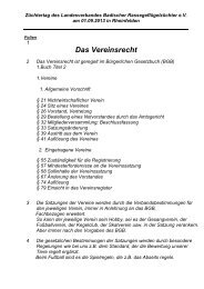 Das Vereinsrecht - Landesverband Baden