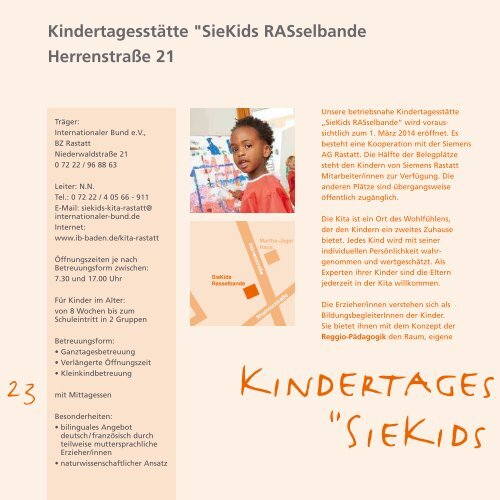 Rastatter Kindertagesstätten - Stadt Rastatt