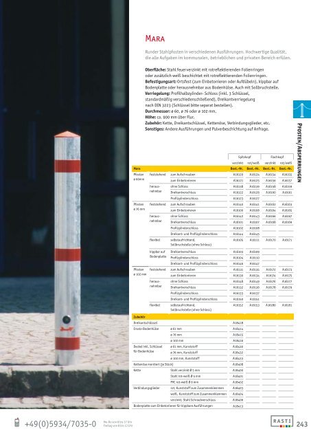 Pfosten und Absperrungen - Rasti.EU