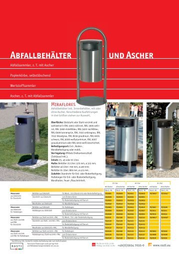 Abfallbehälter und Ascher - Rasti.EU