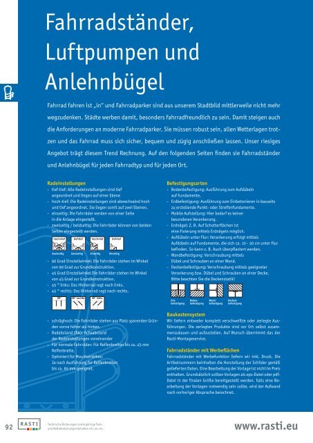 FahrradstÃ¤nder, Luftpumpen und AnlehnbÃ¼gel - Rasti.EU