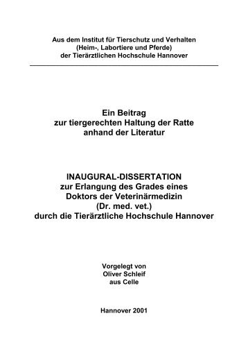 Dissertation von Schleif - TiHo Bibliothek elib - TierÃ¤rztliche ...