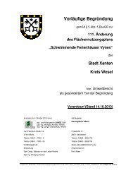 Vorläufige Begründung - im Rathaus der Stadt Xanten