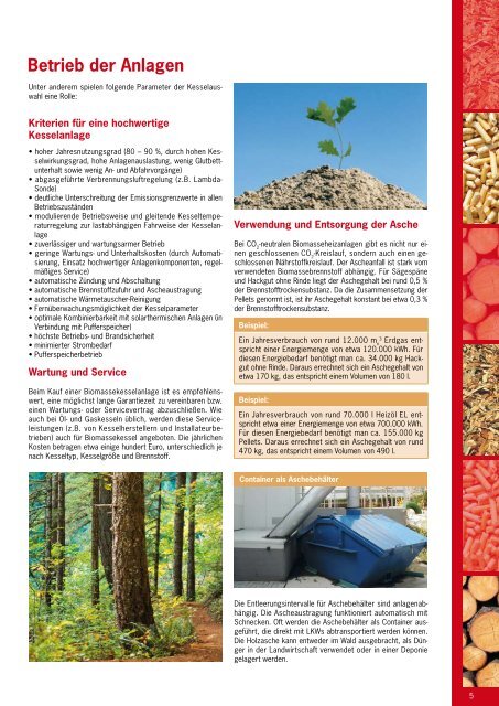 Biomasse- heizanlagen - O.Ö. Energiesparverband
