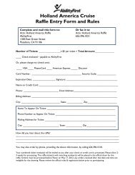 Holland America Cruise Raffle Entry Form and Rules - AbilityFirst