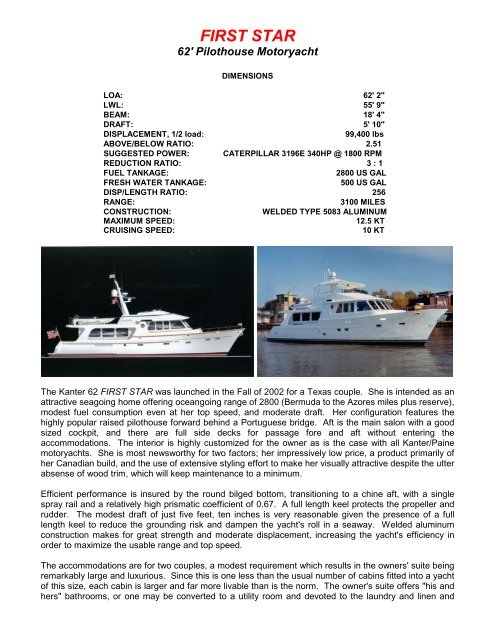 Kanter 62 Pilothouse Motoryacht - C.W. Paine Yacht Designers