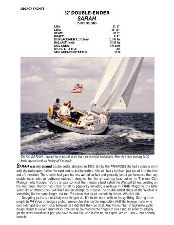 32' double-ender sarah - C.W. Paine Yacht Designers