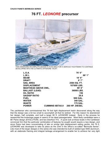 Dillard 76 - C.W. Paine Yacht Designers