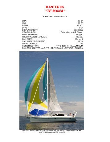 Kanter 65 'Te Mana' - C.W. Paine Yacht Designers