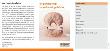 Ihr persÃ¶nlicher ratiopharm Lipid-Pass. - ratiopharm GmbH