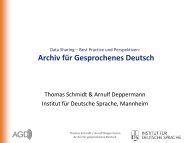 Archiv fÃ¼r gesprochenes Deutsch - RatSWD