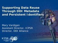 Supporting Data Reuse Through DDI Metadata and ... - RatSWD