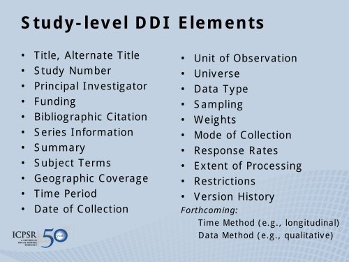 Supporting Data Reuse Through DDI Metadata and ... - RatSWD