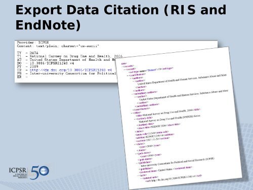 Supporting Data Reuse Through DDI Metadata and ... - RatSWD