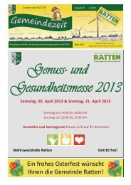 Genuss- und Gesundheitsmesse 2013 Samstag, 20. April ... - Ratten