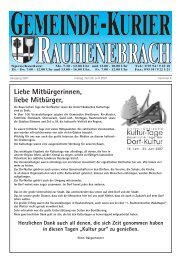 Liebe MitbÃ¼rgerinnen, liebe MitbÃ¼rger, - Gemeinde Rauhenebrach