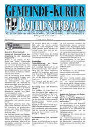 Aus dem Gemeinderat: - Gemeinde Rauhenebrach