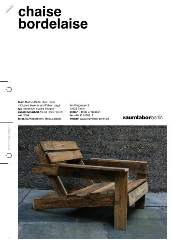 chaise bordelaise - Raumlabor