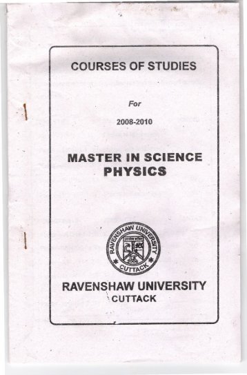 - PHYSICS - Ravenshaw University