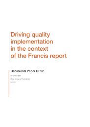 Driving quality implementation in the context of the Francis report