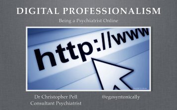 Being a Psychiatrist Online Dr Christopher Pell Consultant ...