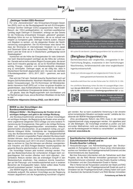 Zeitschrift für Rohstoffgewinnung, Energie, Umwelt - RDB eV