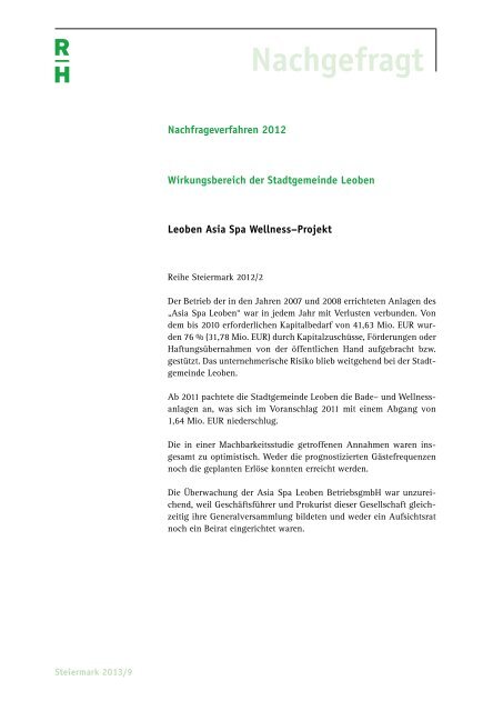 Nachgefragt - Der Rechnungshof