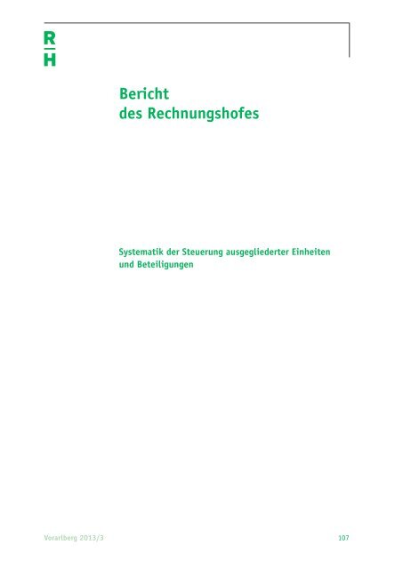 Bericht des Rechnungshofes - Der Rechnungshof