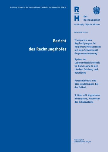 Bund 2013/6 - Der Rechnungshof