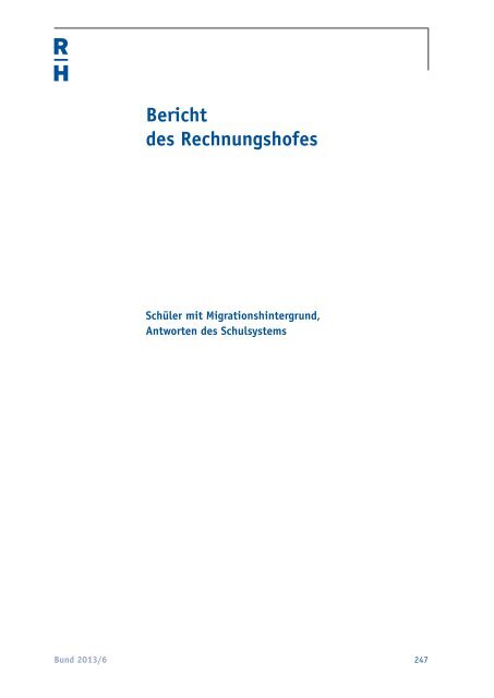 Bund 2013/6 - Der Rechnungshof